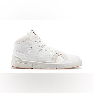 On Cloud White Tennis Shoes Women’s 11 EUR 43 THE ROGER Clubhouse Mid high tops